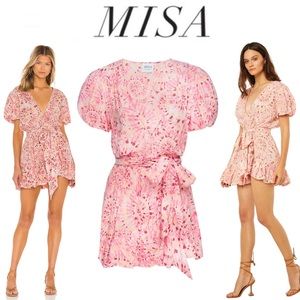 Misa Los Angeles Eloise mini dress in rose lemonade S 320$ NWT